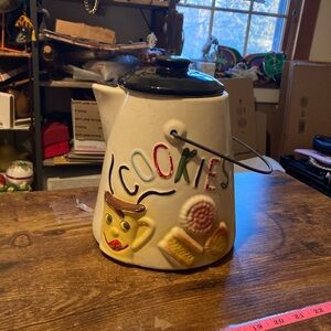Vintage USA American bisque coffee pot style cookie jar